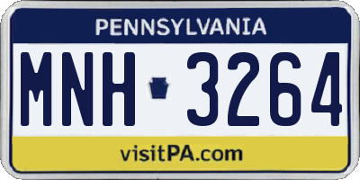 PA license plate MNH3264