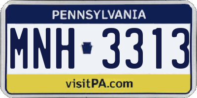 PA license plate MNH3313