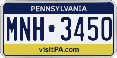 PA license plate MNH3450
