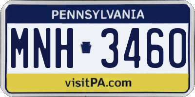 PA license plate MNH3460