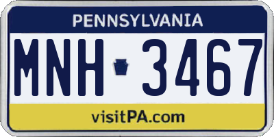 PA license plate MNH3467