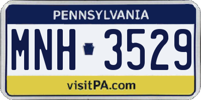 PA license plate MNH3529