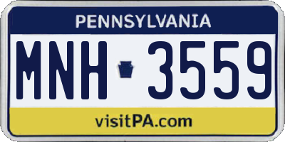 PA license plate MNH3559
