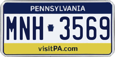 PA license plate MNH3569