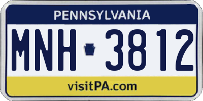 PA license plate MNH3812