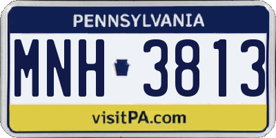 PA license plate MNH3813