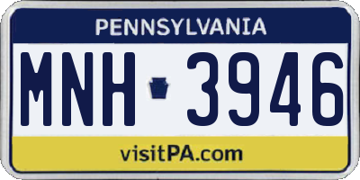 PA license plate MNH3946