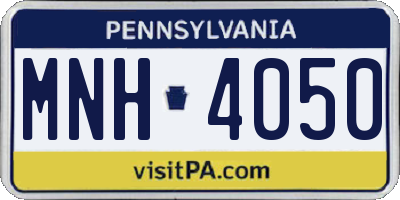 PA license plate MNH4050