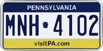 PA license plate MNH4102