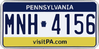 PA license plate MNH4156