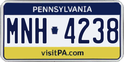 PA license plate MNH4238