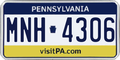 PA license plate MNH4306