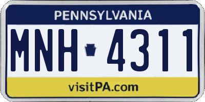 PA license plate MNH4311