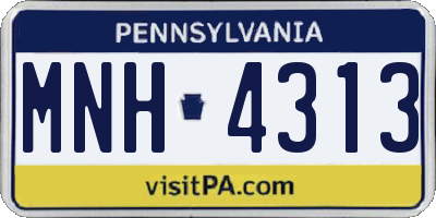 PA license plate MNH4313