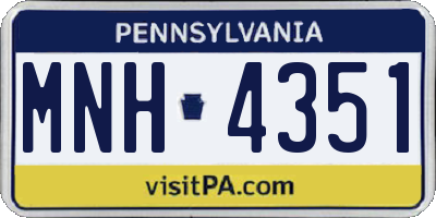 PA license plate MNH4351