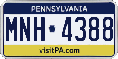 PA license plate MNH4388