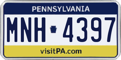 PA license plate MNH4397
