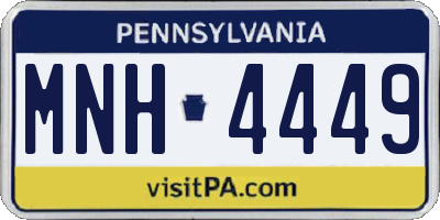 PA license plate MNH4449