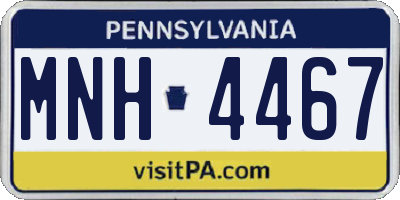 PA license plate MNH4467