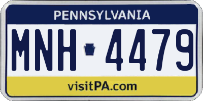 PA license plate MNH4479