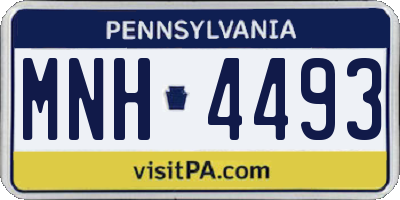 PA license plate MNH4493