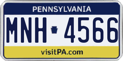 PA license plate MNH4566