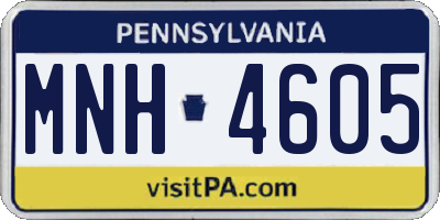 PA license plate MNH4605