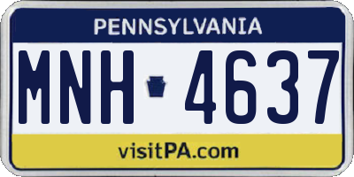 PA license plate MNH4637