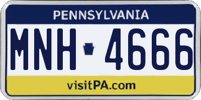 PA license plate MNH4666