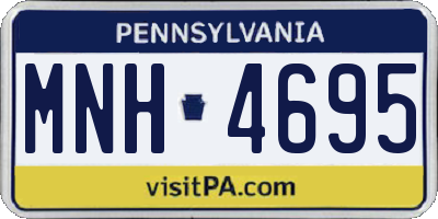 PA license plate MNH4695