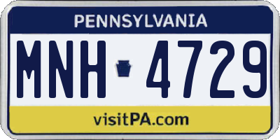 PA license plate MNH4729
