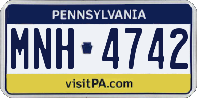 PA license plate MNH4742