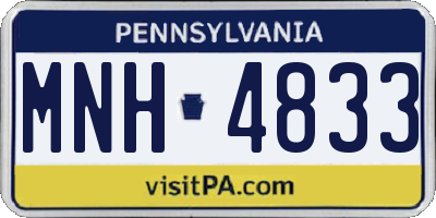 PA license plate MNH4833