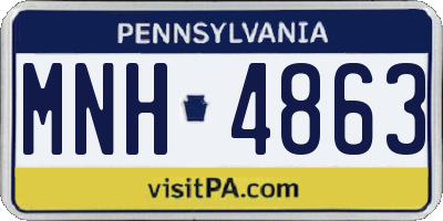 PA license plate MNH4863