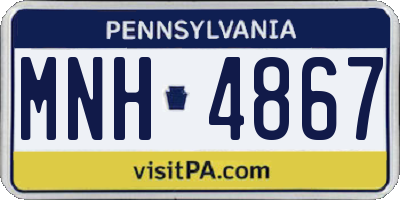 PA license plate MNH4867