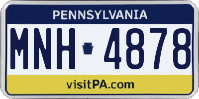 PA license plate MNH4878