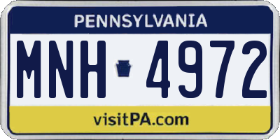 PA license plate MNH4972