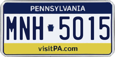 PA license plate MNH5015