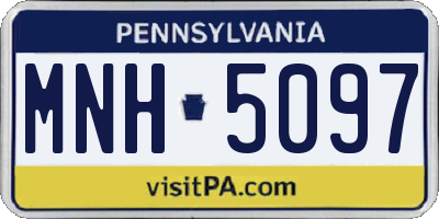 PA license plate MNH5097