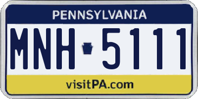 PA license plate MNH5111