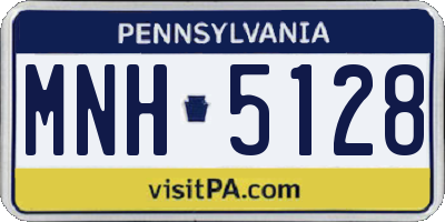 PA license plate MNH5128