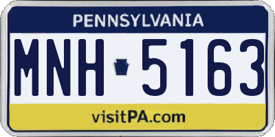 PA license plate MNH5163