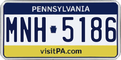 PA license plate MNH5186