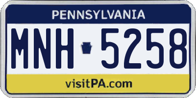PA license plate MNH5258