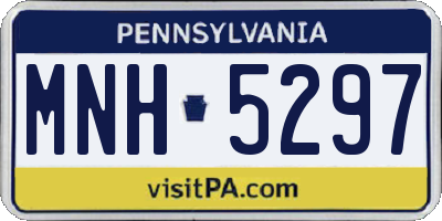 PA license plate MNH5297