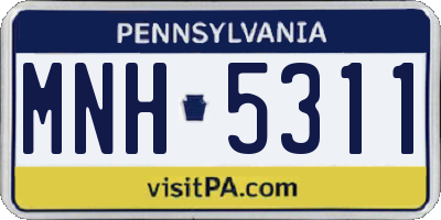 PA license plate MNH5311