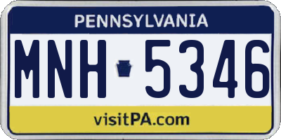 PA license plate MNH5346
