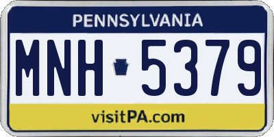PA license plate MNH5379