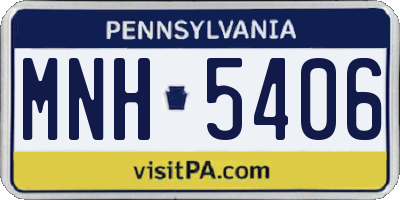 PA license plate MNH5406