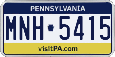 PA license plate MNH5415